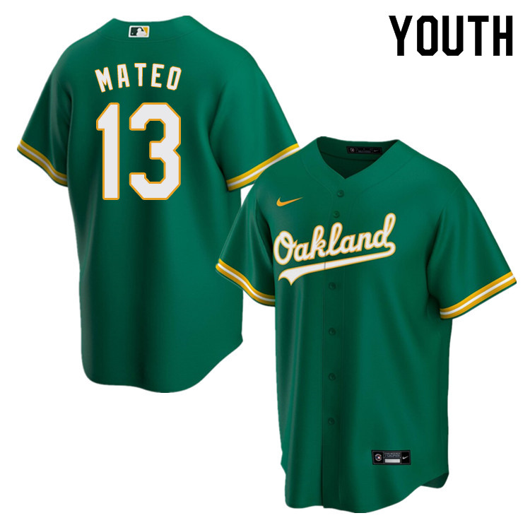 Nike Youth #13 Jorge Mateo Oakland Athletics Baseball Jerseys Sale-Green